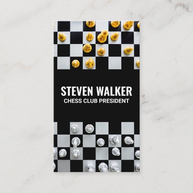 Tarjeta De Visita Piezas de ajedrez a bordo | Juego de mesa (Anverso)