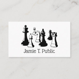 Tarjeta De Visita Piezas de Ajedrez Arte Antiguo #2
