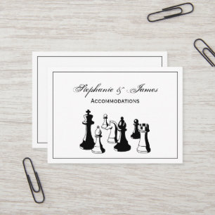 Tarjeta De Visita Piezas de Ajedrez Arte Antiguo #2
