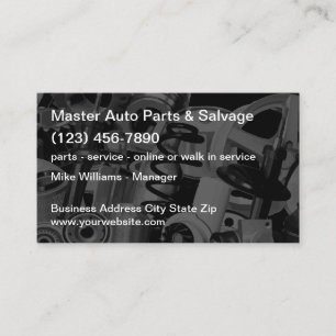 Tarjeta De Visita Piezas y Servicio de Reparación Automotriz
