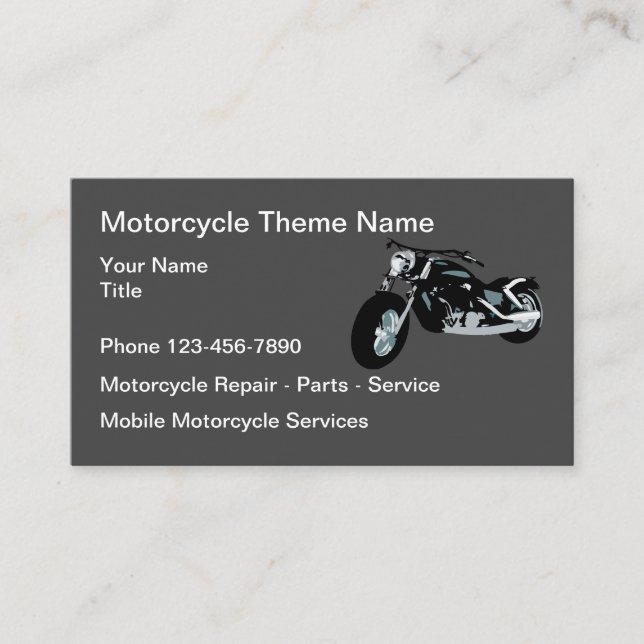 Tarjeta De Visita Piezas Y Servicio De Reparación De Motocicletas (Anverso)