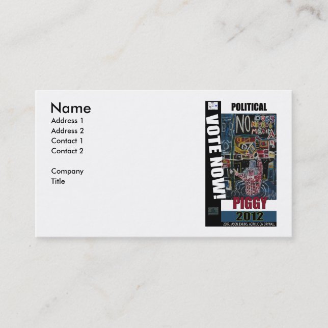 TARJETA DE VISITA PIGGIA POLÍTICA (Anverso)