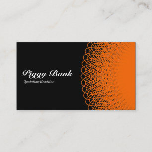 Tarjeta De Visita Piggy Bank - Naranja en negro