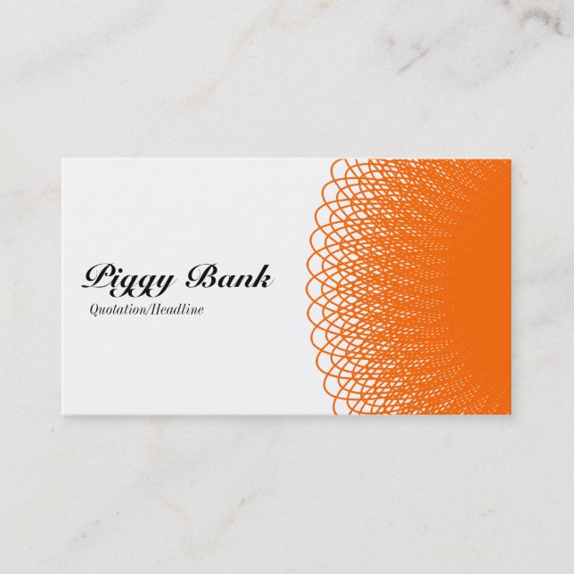 Tarjeta De Visita Piggy Bank - Naranja y blanco (Anverso)