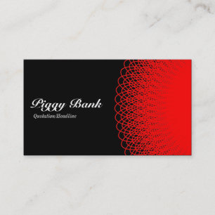 Tarjeta De Visita Piggy Bank - Rojo sobre negro