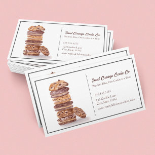 Tarjeta De Visita Pila de galletas de acuarela Panadería