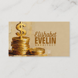 Tarjeta De Visita Pila de monedas de oro al estilo pictórico G40