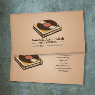 Tarjeta De Visita Pila de Vinilo Antiguo