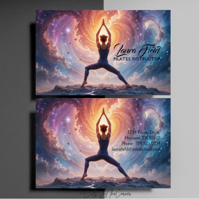 Tarjeta De Visita Pilates Instructor de Yoga Cosmos (Subido por el creador)