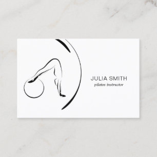 Tarjeta De Visita Pilates Instructor Pilates Poses con pelota de Pil