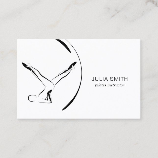 Tarjeta De Visita Pilates Instructor Pilates Poses Dos Lados (Anverso)