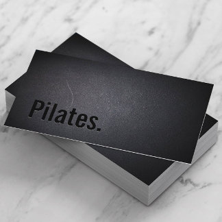 Tarjeta De Visita Pilates Profesionales Negro Negrita Texto Minimali
