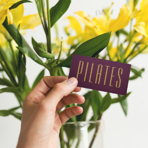 Tarjeta De Visita Pilatos Borgoña Y Minimalista De Oro