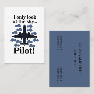 Tarjeta De Visita Piloto Avión Solo Miro Al Cielo Piloto