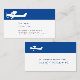 Tarjeta De Visita Piloto de avión | Aviación