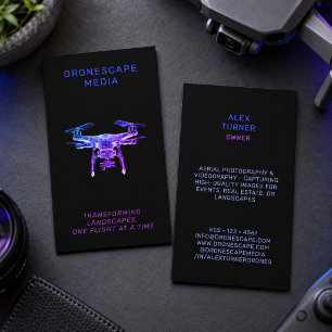 Tarjeta De Visita Piloto de Drone Fotografía y Video UAV Moderno Neg