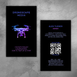 Tarjeta De Visita Piloto de drones Fotografía teledirigida Código QR