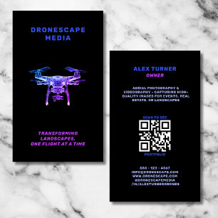 Tarjeta De Visita Piloto de drones Fotografía teledirigida Código QR