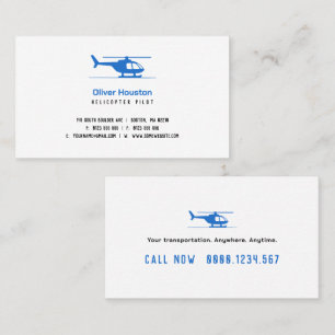 Tarjeta De Visita Piloto de Helicóptero Transporte