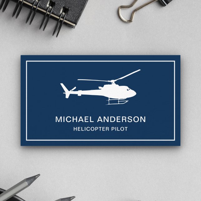 Tarjeta De Visita Piloto de helicópteros azul y blanco de la Marina  (Subido por el creador)