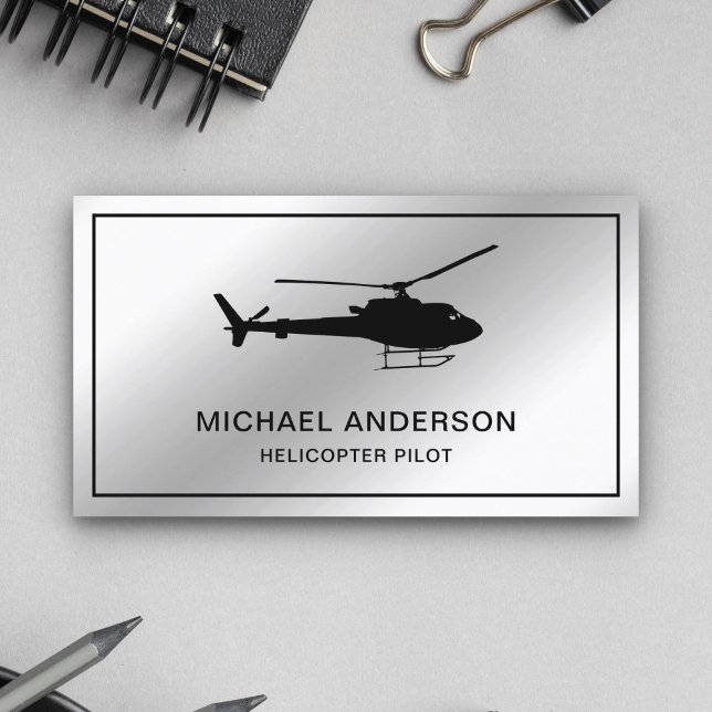 Tarjeta De Visita Piloto de helicópteros modernos de acero metálico  (Subido por el creador)