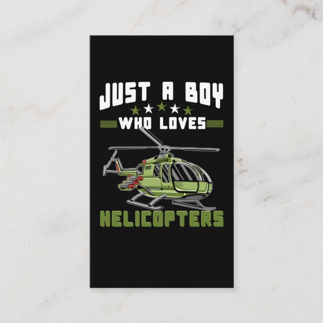 Tarjeta De Visita Piloto para el futuro de Helicóptero Boy (Anverso)