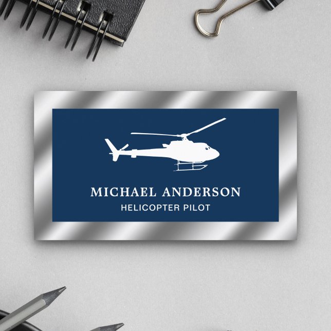 Tarjeta De Visita Piloto piloto de helicópteros de acero metálico az (Subido por el creador)