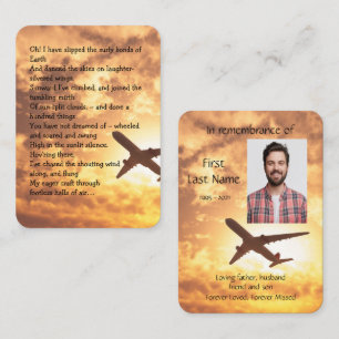 Tarjeta De Visita Piloto piloto de oraciones fotográficas conmemorat