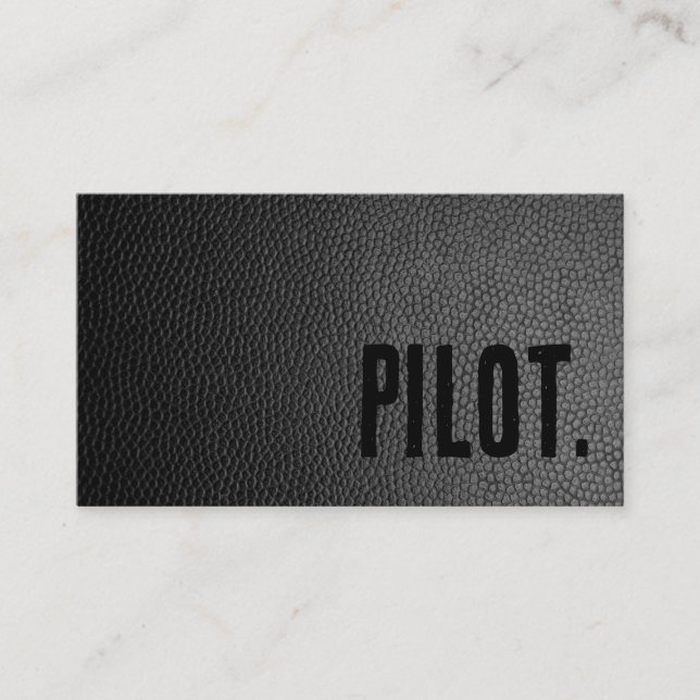 Tarjeta De Visita Piloto Premier Black Faux Leather (Anverso)