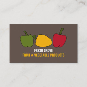Tarjeta De Visita Pimientos coloridos, Greengrocers