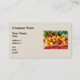 Tarjeta De Visita Pimientos en el mercado de agricultores