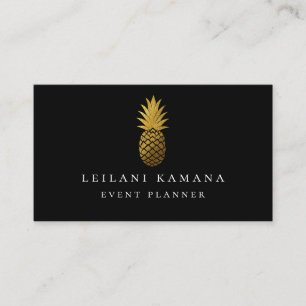 Tarjeta De Visita Piña elegante del oro