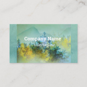 Tarjeta De Visita pinares de montaña naturaleza acuática arte verde 