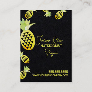 Tarjeta De Visita Piñas Acuarela Nutricionista Fruta 