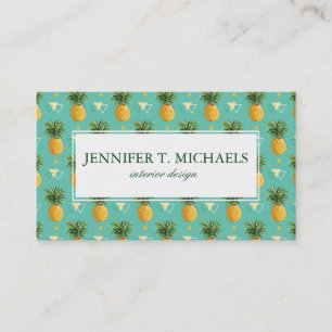 Tarjeta De Visita Piñas brillantes en modelo geométrico