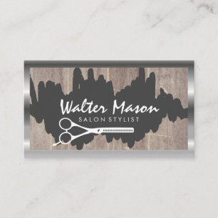 Tarjeta De Visita Pincel artístico   Madera   Tijeras