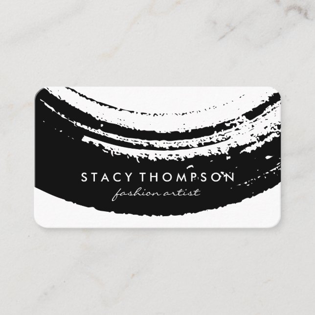 Tarjeta De Visita Pincel artístico negro (Anverso)