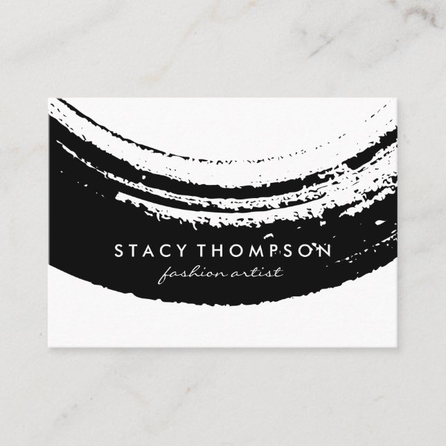 Tarjeta De Visita Pincel artístico negro (Anverso)
