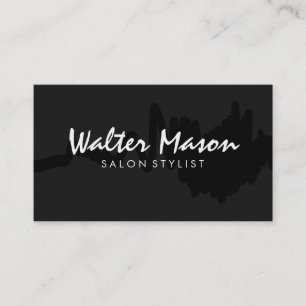 Tarjeta De Visita Pincel artístico negro sobre negro