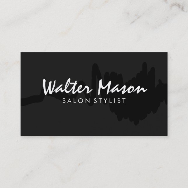 Tarjeta De Visita Pincel artístico negro sobre negro (Anverso)