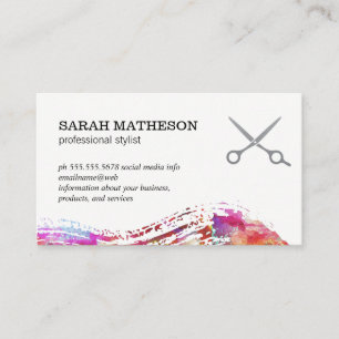 Tarjeta De Visita Pincel colorido Textura profesional estilista