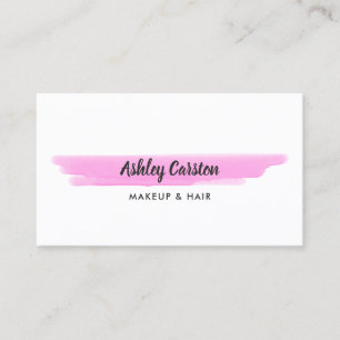 Tarjeta De Visita Pincel de color de agua rosa simple
