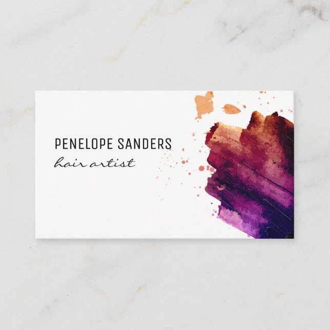 Tarjeta De Visita Pincel de color expresivo (Anverso)