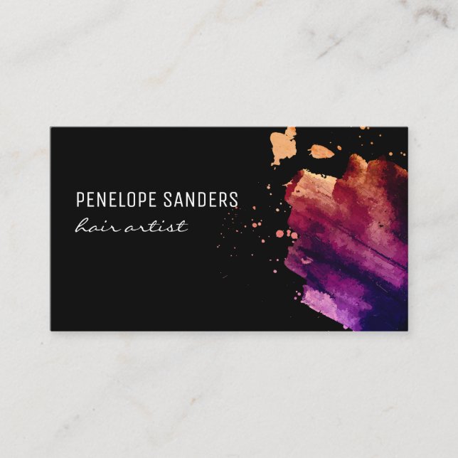 Tarjeta De Visita Pincel de color expresivo (Anverso)