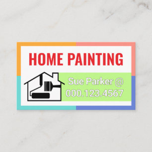 Tarjeta De Visita Pincel de franja de pintura de marco colorido