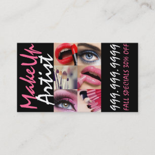 Tarjeta De Visita Pincel de ojos Lip Artista de maquillaje, Cosmetol