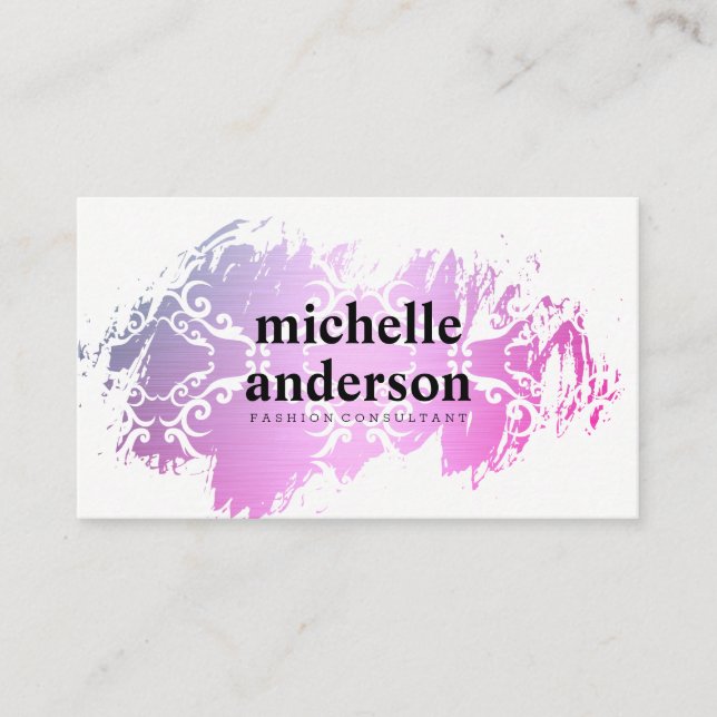 Tarjeta De Visita Pincel de patrón de orquesta de moda (Anverso)