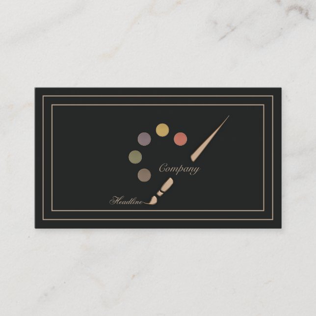 Tarjeta De Visita Pincel de pintura de artista (Anverso)