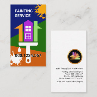 Tarjeta De Visita Pincel de pintura de Casa Creativa