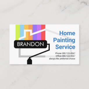 Tarjeta De Visita Pincel de Rodillo Pintura Colores